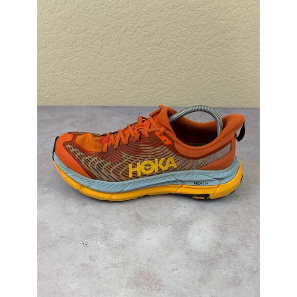 Hoka One One Mens Mafate Speed 4 1129930 Orange Running Shoes Sneakers Sz 9 Read - Picture 7 of 13